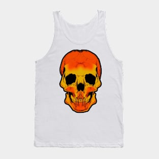 Spooky Abstract Skull Nº1 - Orange Tank Top